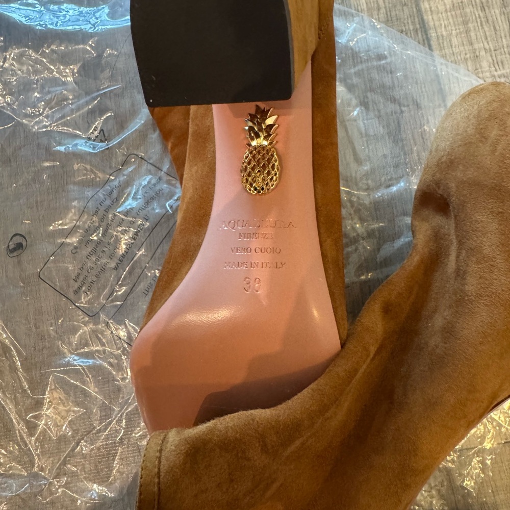 AQUAZZURA Brown Suede Ankle Boots SIZE 8 - Picture 5 of 8